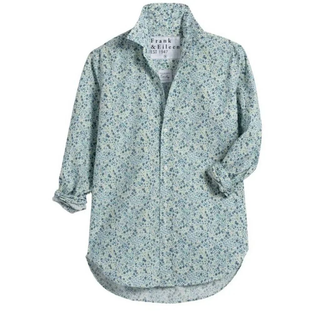 Frank&Eileen Frank woaven button up shirt in mini blue flower sz XS